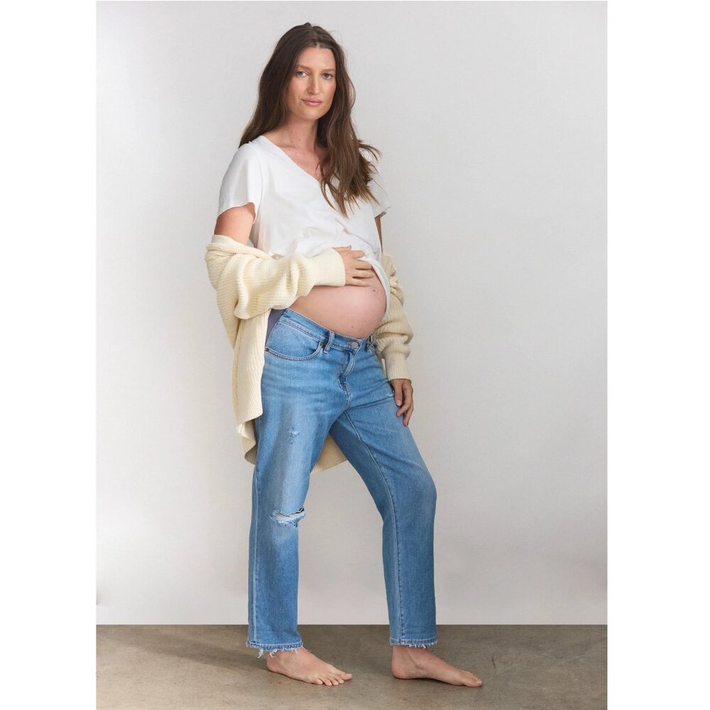 Hatch Boyfriend Jeans in Blue Denim